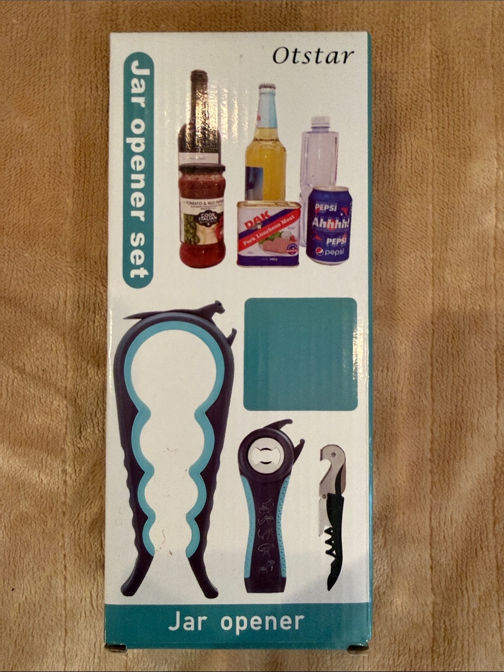 Multi-Function Jar Opener Set in Teal and Black